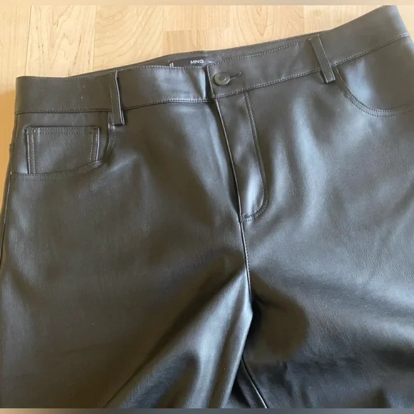 MANGO wide leg vegan leather trousers - Picture 5 of 8
